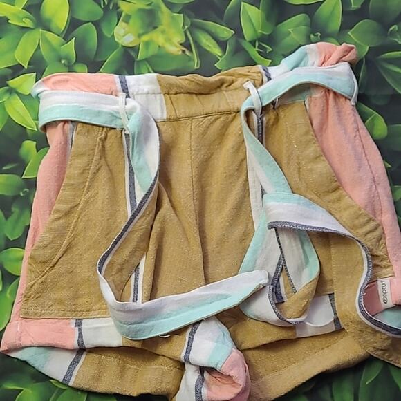 ripcurl Sunsetters Stripe Tied Belt Paperbag Waist Shorts size XS - Picture 6 of 11